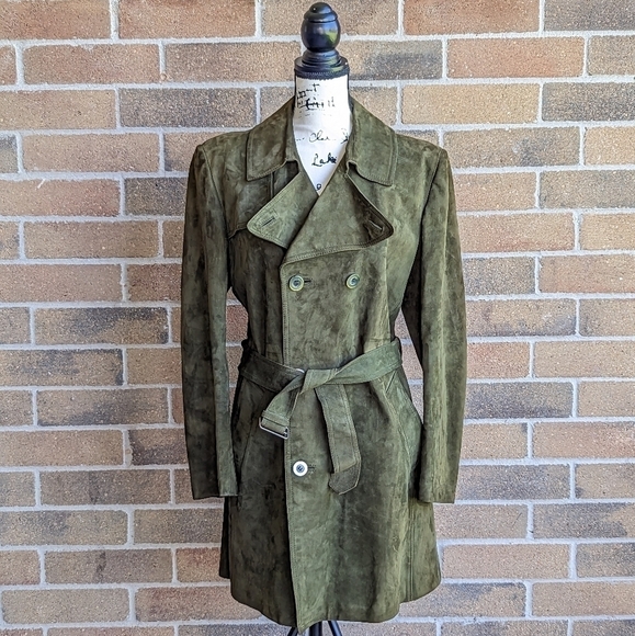 VINTAGE Suede Vintage Heavy Coat - Picture 1 of 9